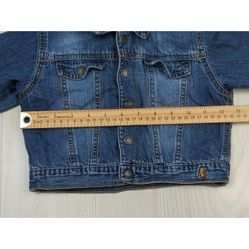 Baby Gap 6-12‎ months denim blue jean jacket gray lined vintage 2005